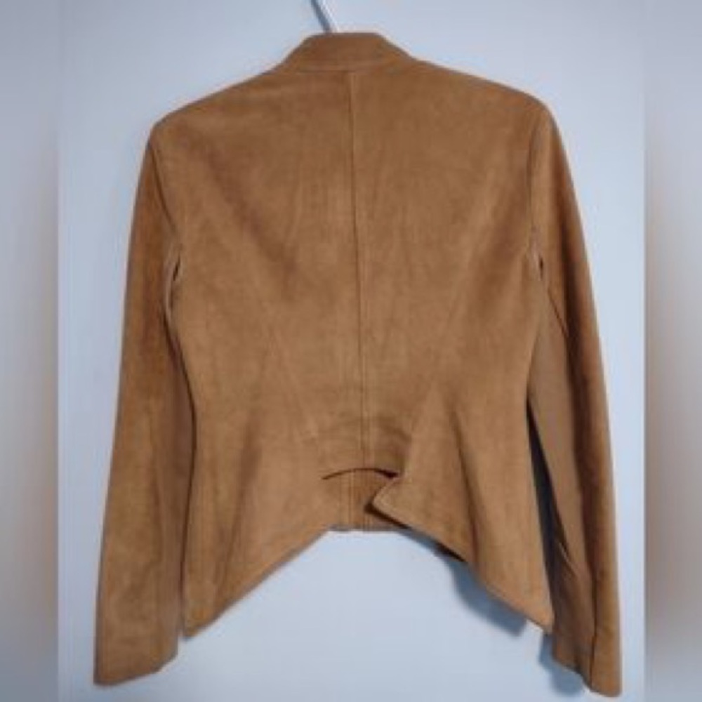 Women's Tan Suede Moto Jacket - Picture 3 of 3